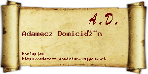 Adamecz Domicián névjegykártya